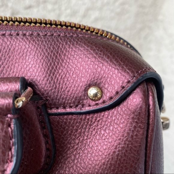 SOLD Coach metallic red crossbody dual purse - Picture 7 of 9